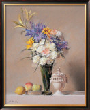 White Carnations and Porcelain Poster by Felipe Santamans