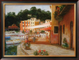 Morning Stroll in Portofino Art by George W. Bates