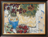 White Wicker and Strawberries Prints by Mary Mark