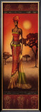 Masai Lady at Sunset Print by Nicola Rabbett
