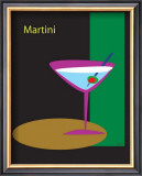 Martini in Black Framed Giclee Print by ATOM 
