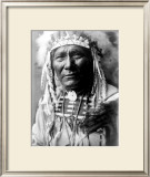 Nez Perc Head Dress Framed Giclee Print by Edward S. Curtis