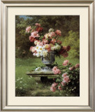 Peonies in a Wild Garden Poster by Louis-Marie Lemaire