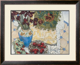 White Wicker and Strawberries Posters by Mary Mark