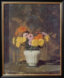 Zinnias And Marigolds Prints by Hermann Dudley Murphy