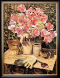 Parrot Tulips in a Bread Crock Art by Maureen Jordan