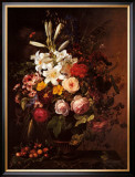 Flowers and Cherries Posters by Johan Laurentz Jensen