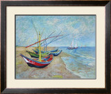 Fishing Boats on the Beach at Saints-Maries, c.1888 Prints by Vincent van Gogh