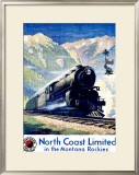 North Coast Limited Railroad, Montana Rockies Framed Giclee Print