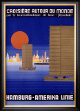 Hamburg America Orient Oceanline Poster Framed Giclee Print