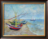 Fishing Boats on the Beach at Saints-Maries, c.1888 Prints by Vincent van Gogh