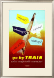 Go by Train, Quick, Comfortable, Convenient Framed Giclee Print by John Ferguson