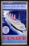 Cunard Line, Romance of the World Framed Giclee Print by Jarvis 