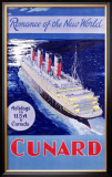 Cunard Line, Romance of the World Framed Giclee Print by Jarvis 