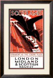 Scotland, Straight as the Crow Flies Framed Giclee Print by Norman Howard