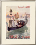 Venice, Italy, Gondola Framed Giclee Print by Hugo D'Alesi