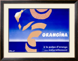 Orangina, Pulpe Framed Giclee Print by Bernard Villemot