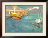 Boats in Harbor I Posters by George Lambert