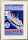 Cunard Line, Romance of the World Framed Giclee Print by Jarvis 