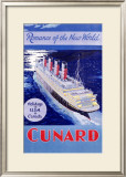 Cunard Line, Romance of the World Framed Giclee Print by Jarvis 