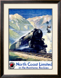 North Coast Limited Railroad, Montana Rockies Framed Giclee Print