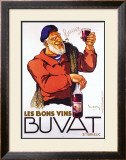 Les Bons Vins Buvat Framed Giclee Print by Leon Dupin