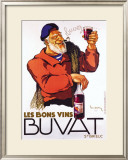 Les Bons Vins Buvat Framed Giclee Print by Leon Dupin