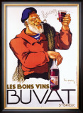 Les Bons Vins Buvat Framed Giclee Print by Leon Dupin
