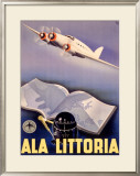 Ala Littoria Airline Aviation Framed Giclee Print
