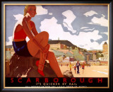 Scarborough, It's Quicker by Rail Framed Giclee Print by Andrew Johnson