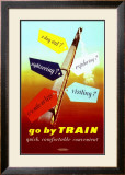 Go by Train, Quick, Comfortable, Convenient Framed Giclee Print by John Ferguson