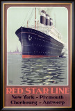 Red Star Oceanliner Framed Giclee Print