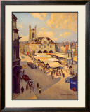 Peterborough market place Framed Giclee Print by Bertram Prance