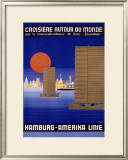 Hamburg America Orient Oceanline Poster Framed Giclee Print