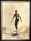 Duke Surfing Framed Giclee Print