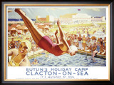 Clacton on Sea Butlins Holiday Framed Giclee Print by Greenup 