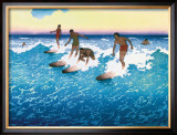 Surf Riders Honolulu Framed Giclee Print by Charles W. Bartlett