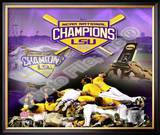 Louisiana State University Tigers 2009 NCAA Baseball Champions Framed Photographic Print