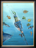 Deep Sea Fishing Framed Giclee Print by Gary Patterson