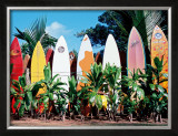 Old Surfboards Never Die Framed Giclee Print by Bernard Fickert