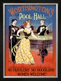 Worthington's Pool Hall Framed Giclee Print