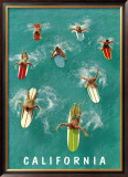 California Surfing Framed Giclee Print