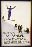 Rennen Der Schweiz, Ski Framed Giclee Print by Emil Cardinaux