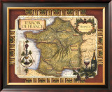 Wine Map of France Framed Giclee Print
