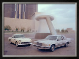 1955 and 1980 Ford Thunderbird Framed Giclee Print