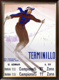 Terminillo, Women Snow and Ski Framed Giclee Print by Giuseppe Riccobaldi