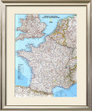 Map of France, Belgium, And The Netherlands Posters