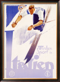 Winter Sports in Italy Framed Giclee Print by Lenhart 