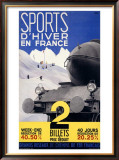 Sports d'Hiver en France, Train Framed Giclee Print