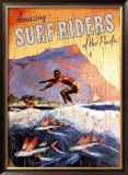 Amazing Surfriders of the Pacific Framed Giclee Print